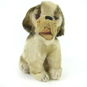 Vintage STEIFF Cocker Spaniel Puppy Dog Open Mouth Sitting Mohair Stuffed Animal